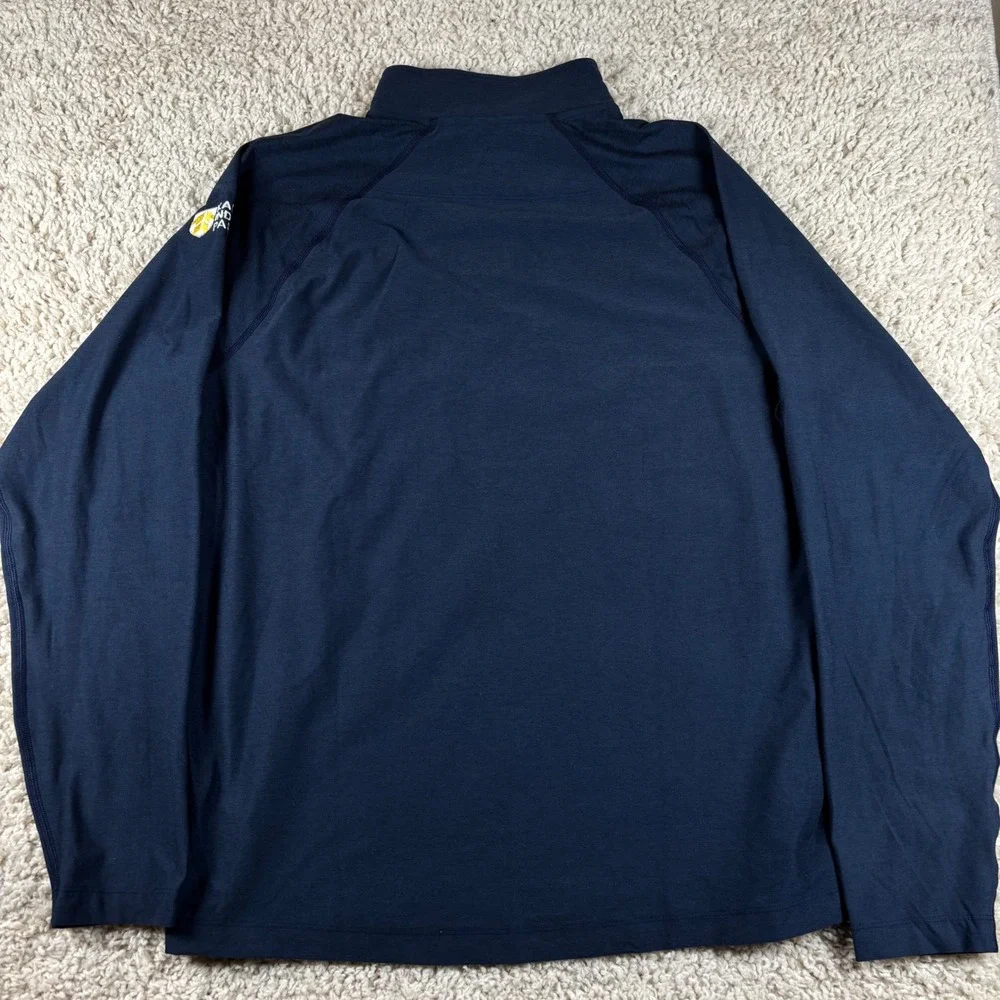 NWT Rhone Mens Atmosphere Midweight 1/4 Zip Pullover Size M Navy Blue Logo